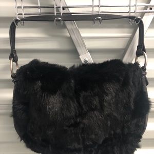 Kenneth Cole Leather/Rabbit Fur Bag